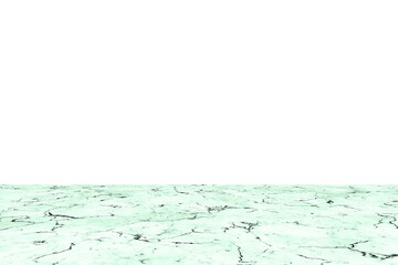 Green Marble stone perspective texture surface isolated on transparent background with empty wall png 3d rendering image