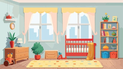 Children room interior isolated on white background.