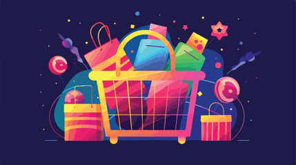 basket buy commerce buy business isolated vector illustration