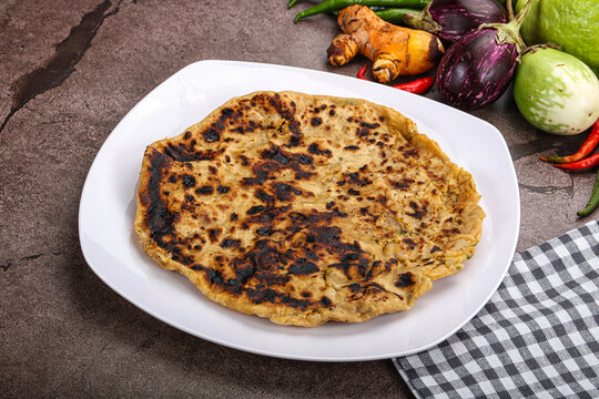 Indian cuisine stuffed Aloo paratha