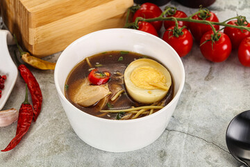 Japanese Miso soup with chicken
