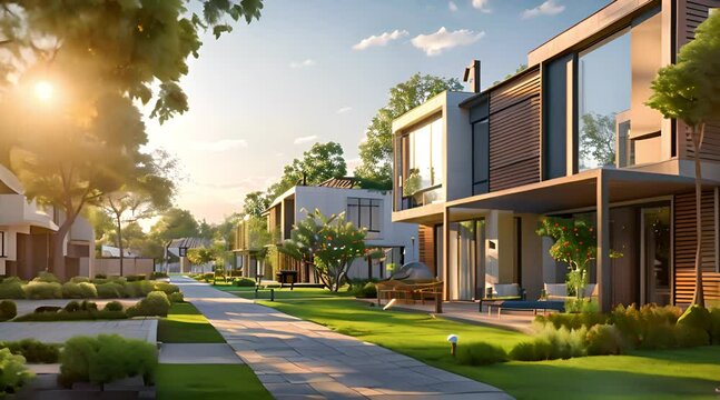 exterior concept of modular housing complex with modern architecture