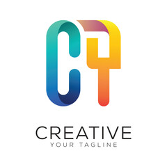 letter cq gradient colorful logo template
