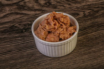 Canned tuna fillet for salad