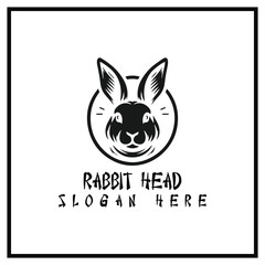 rabbit head logo design, with a simple and elegant style, suitable for a brand logo