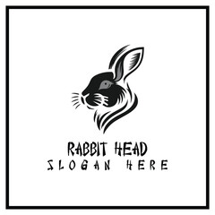 rabbit head logo design, with a simple and elegant style, suitable for a brand logo