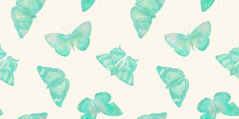 seamless pattern, abstract butterflies, illustration for wallpaper