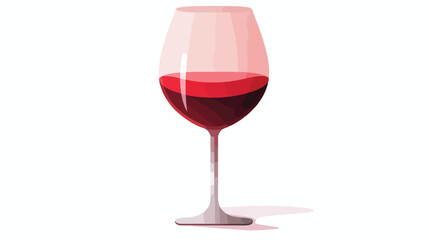 Flat design Wine Glass isolated on white background.