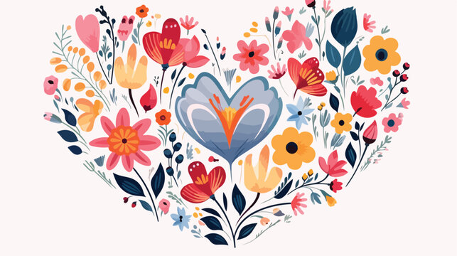Flower heart illustration
