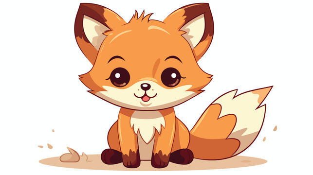 Cartoon of a baby fox kawaii  vector vector