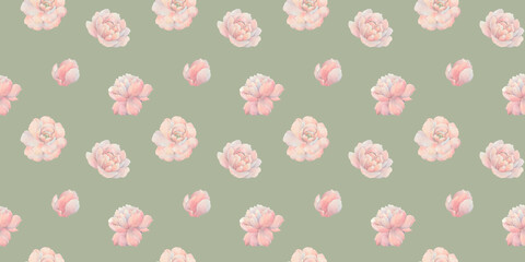 seamless pattern of flowers, watercolor pattern, endless botanical ornament, abstract background for design, colorful hand drawn illustration for wallpaper, packaging and print