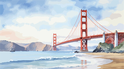Golden Gate bridge. San Francisco California. Ocean