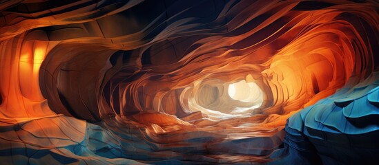 Abstract interior of a cave in Michigan s Upper Peninsula - obrazy, fototapety, plakaty