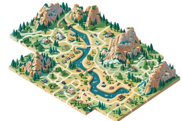 Obraz premium delightful visual narrative of an outdoor adventure waiting to unfold in a picturesque mountainous landscape