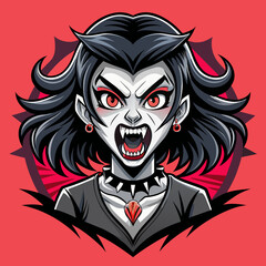 Tshirt sticker of a Let your attitude speak volumes with our fierce Horror Girl design