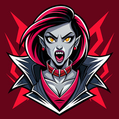 Tshirt sticker of a Let your attitude speak volumes with our fierce Horror Girl design