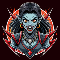 Tshirt sticker of a Let your attitude speak volumes with our fierce Horror Girl design