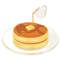 シロップがかけられたパンケーキ