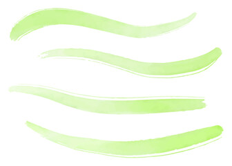 Obraz premium 水彩の筆書き素材セット、和風の装飾素材