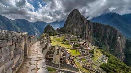 Machu Picchu, Peru. Ancient city of inkas  - obrazy, fototapety, plakaty