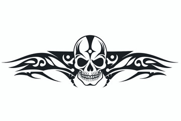 Skull Tribal Tattoo Vector
