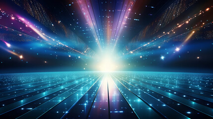 Naklejka premium Abstract image of a space filled with bright lights