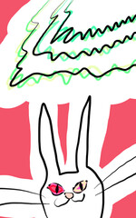 エネルギッシュなウサギのイラスト