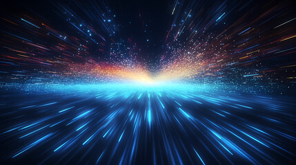 Obraz premium Abstract image of a space filled with bright lights