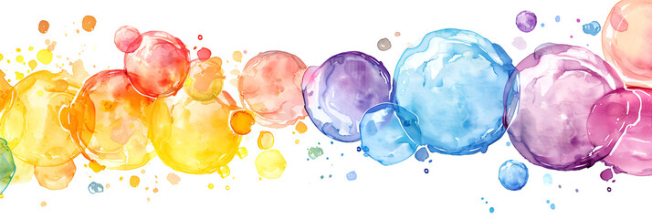 watercolor vector colorful bubble frames, generative Ai - obrazy, fototapety, plakaty