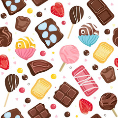 Seamless Pattern Chocolate and Candy