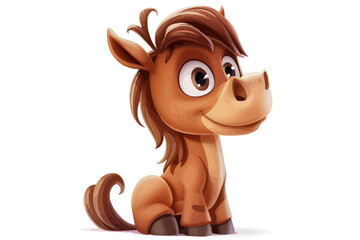 cartoon child horse with a smile