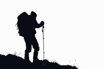 Hiker Person Silhouette Vector