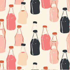 Seamless pattern Milk Bottles