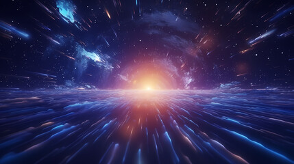 Fototapeta premium Abstract image of a space filled with bright lights