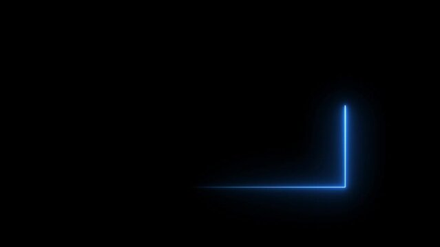 Glowing Neon light rectangle frame loading icon background in retro style, 4k video animation.
