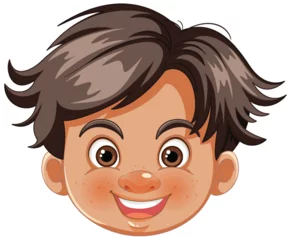 Foto op Plexiglas Vector illustration of a happy, smiling young boy © GraphicsRF