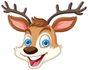 Foto op Plexiglas A happy deer with big blue eyes smiling. © GraphicsRF