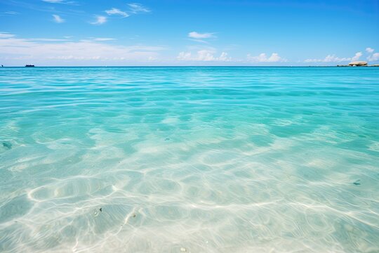 Clear Blue Water Surface of Tropical Beach Background Scene