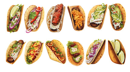 Culinary Delight: Tasty Tacos on transparent background, Perfect for Mexican Cuisine Lovers