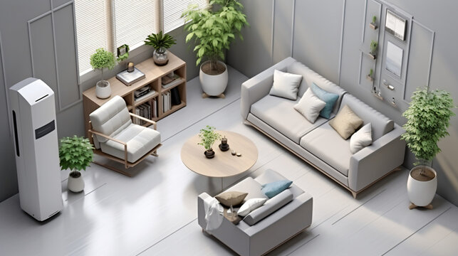 3D rendering living room