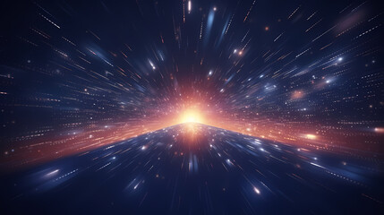 Naklejka premium Technology particle abstract background, abstract particles in science fiction space