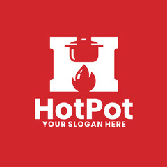 Simple Minimal Hot Pot Logo Design Illustration