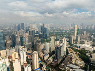 Fototapeta na wymiar Modern office buildings and condominiums in Makati City. Metro Manila, Philippines.