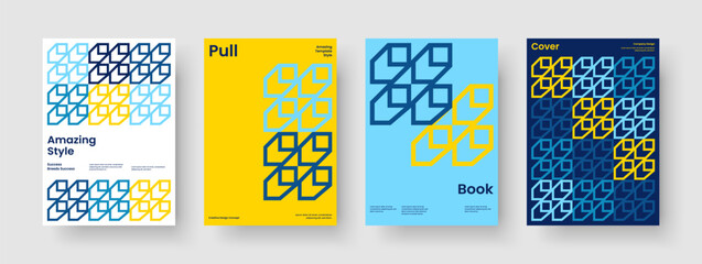 Naklejka premium Isolated Book Cover Template. Geometric Report Layout. Creative Background Design. Flyer. Business Presentation. Poster. Banner. Brochure. Magazine. Advertising. Pamphlet. Notebook. Brand Identity