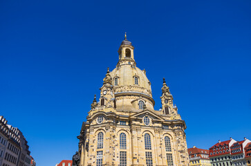 Fototapeta na wymiar Neumarkt und Frauenkirche Dresden, Sachsen, Deutschland