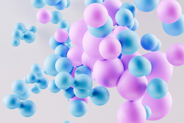3d abstract spherical metaball particles 