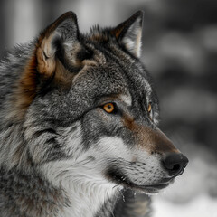 grey wolf portrait