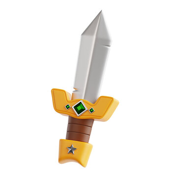 Sharp Dagger 3D Illustration for Game Asset