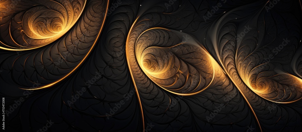 Poster creating endless patterns of fractals for site models and decoration