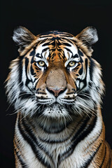 A closeup shot of a tiger